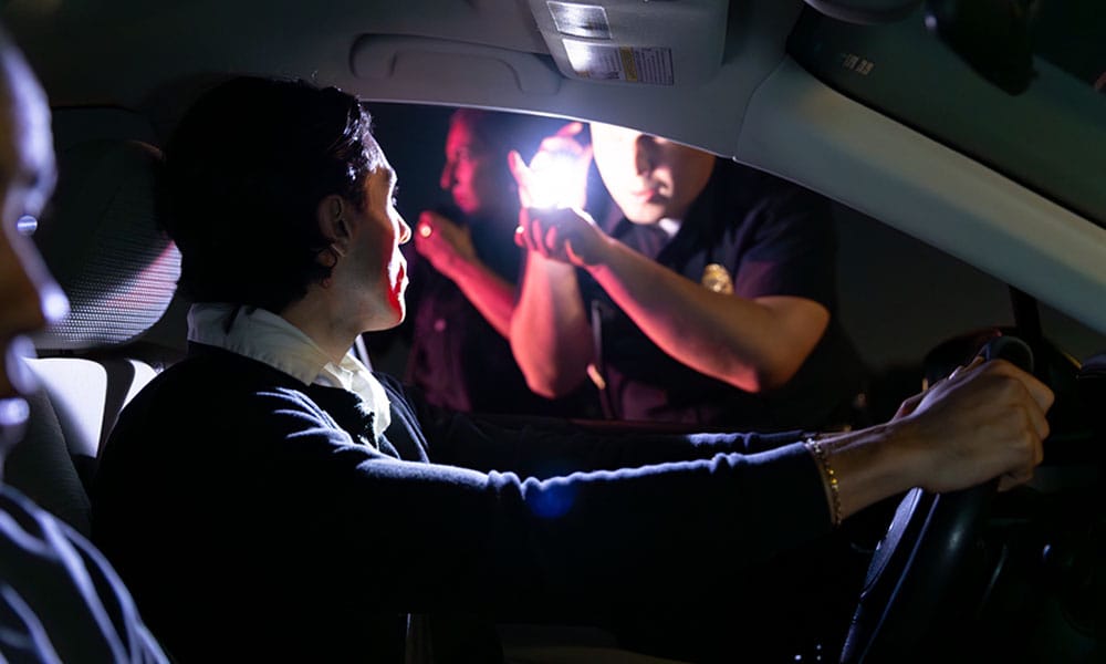 man getting pulled over for a DUI in San Antonio, TX